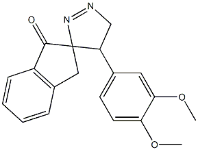 4',5'-dihydro-4'-(3,4-dimethoxyphenyl)-spiro[indene-2(1H),3'-[3H]pyrazol]-1-one Struktur