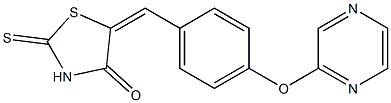 5-{(E)-[4-(2-pyrazinyloxy)phenyl]methylidene}-2-thioxo-1,3-thiazolan-4-one Struktur