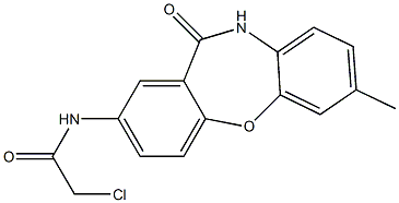 2-chloro-N-(7-methyl-11-oxo-10,11-dihydrodibenzo[b,f][1,4]oxazepin-2-yl)acetamide Struktur