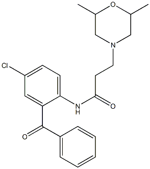 N1-(2-benzoyl-4-chlorophenyl)-3-(2,6-dimethylmorpholino)propanamide Struktur