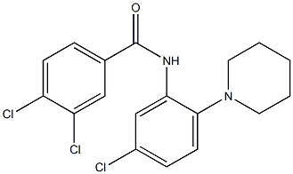 3,4-dichloro-N-(5-chloro-2-piperidinophenyl)benzenecarboxamide Struktur