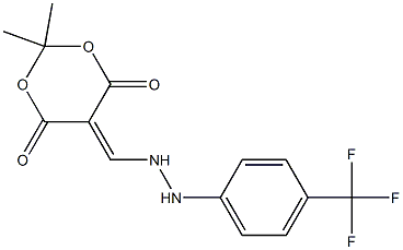 2,2-dimethyl-5-({2-[4-(trifluoromethyl)phenyl]hydrazino}methylidene)-1,3-dioxane-4,6-dione Struktur