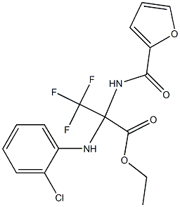 ethyl 2-(2-chloroanilino)-3,3,3-trifluoro-2-[(2-furylcarbonyl)amino]propanoate Struktur