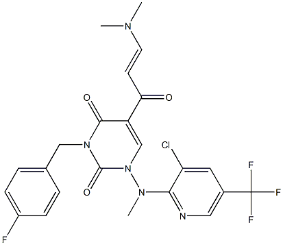 1-[[3-chloro-5-(trifluoromethyl)-2-pyridinyl](methyl)amino]-5-[3-(dimethylamino)acryloyl]-3-(4-fluorobenzyl)-2,4(1H,3H)-pyrimidinedione Struktur