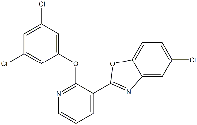 5-chloro-2-[2-(3,5-dichlorophenoxy)-3-pyridinyl]-1,3-benzoxazole Struktur