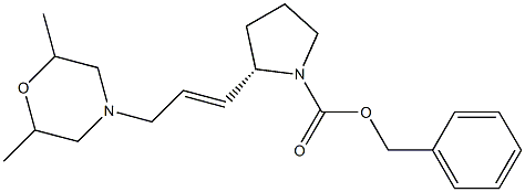 benzyl (2S)-2-[(E)-3-(2,6-dimethylmorpholino)-1-propenyl]tetrahydro-1H-pyrrole-1-carboxylate Struktur