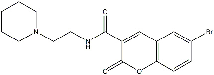 6-bromo-2-oxo-N-(2-piperidinoethyl)-2H-chromene-3-carboxamide Struktur