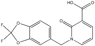 1-[(2,2-difluoro-1,3-benzodioxol-5-yl)methyl]-2-oxo-1,2-dihydro-3-pyridinecarboxylic acid Struktur