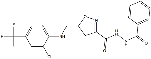 N'-benzoyl-5-({[3-chloro-5-(trifluoromethyl)-2-pyridinyl]amino}methyl)-4,5-dihydro-3-isoxazolecarbohydrazide Struktur