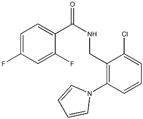 N-[2-chloro-6-(1H-pyrrol-1-yl)benzyl]-2,4-difluorobenzenecarboxamide Struktur