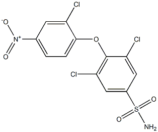 3,5-dichloro-4-(2-chloro-4-nitrophenoxy)benzene-1-sulfonamide Struktur