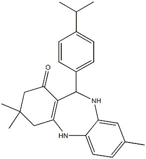 11-(4-isopropylphenyl)-3,3,8-trimethyl-2,3,4,5,10,11-hexahydro-1H-dibenzo[b,e][1,4]diazepin-1-one Struktur