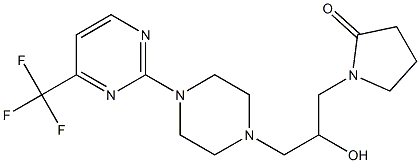 1-(2-hydroxy-3-{4-[4-(trifluoromethyl)pyrimidin-2-yl]piperazino}propyl)pyrrolidin-2-one Struktur