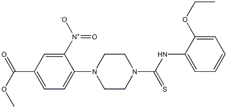 methyl 4-{4-[(2-ethoxyanilino)carbothioyl]piperazino}-3-nitrobenzenecarboxylate Struktur