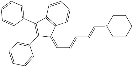 1-[5-(2,3-diphenyl-1H-inden-1-yliden)penta-1,3-dienyl]piperidine Struktur