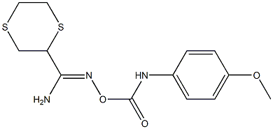 N'-{[(4-methoxyanilino)carbonyl]oxy}-1,4-dithiane-2-carboximidamide Struktur