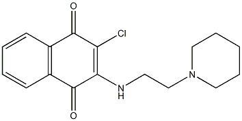 2-chloro-3-[(2-piperidinoethyl)amino]naphthoquinone Struktur