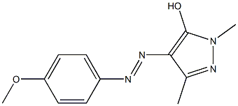 4-[2-(4-methoxyphenyl)diaz-1-enyl]-1,3-dimethyl-1H-pyrazol-5-ol Struktur