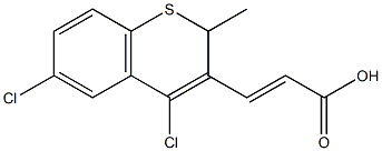 (2E)-3-(4,6-dichloro-2-methyl-2H-thiochromen-3-yl)acrylic acid Struktur