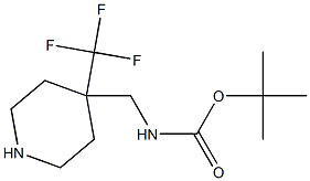 (4-Trifluoromethyl-piperidin-4-ylmethyl)-carbamic acid tert-butyl ester Struktur