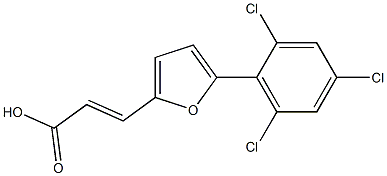 (E)-3-(5-(2,4,6-trichlorophenyl)furan-2-yl)acrylic acid Struktur