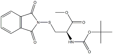 (R)-methyl 2-(tert-butoxycarbonylamino)-3-(1,3-dioxoisoindolin-2-ylthio)propanoate Struktur