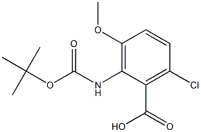 2-(tert-butoxycarbonylamino)-6-chloro-3-methoxybenzoic acid Struktur