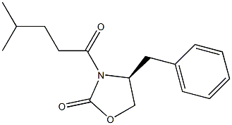 3-(3'-ISOPROPYL-1-OXOPROPYL)-4(S)-(1-PHENYLMETHYL)-2-OXAZOLIDINONE Struktur