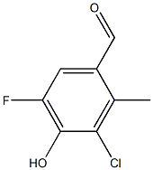 3-Chloro-5-fluoro-4-hydroxy-2-methyl-benzaldehyde Struktur