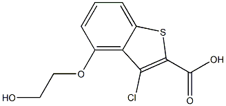 4-(2-hydroxyethoxy)-3-chlorobenzo[b]thiophene-2-carboxylic acid Struktur