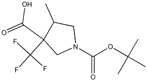 4-Methyl-3-trifluoromethyl-pyrrolidine-1,3-dicarboxylic acid 1-tert-butyl ester Struktur