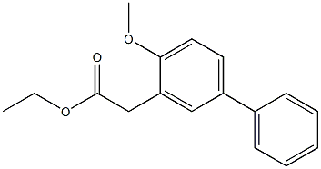 ethyl 2-(2-methoxy(5-phenyl)phenyl)acetate Struktur