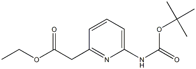 ethyl 2-(6-(tert-butoxycarbonylamino)pyridin-2-yl)acetate Struktur