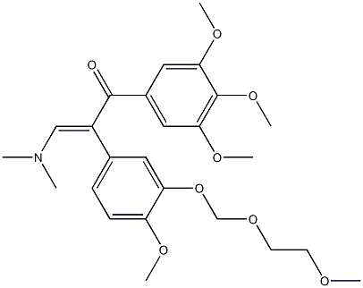 (E)-3-(dimethylamino)-2-(4-methoxy-3-((2-methoxyethoxy)methoxy)phenyl)-1-(3,4,5-trimethoxyphenyl)prop-2-en-1-one Struktur