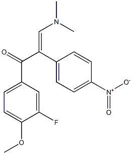 3-(dimethylamino)-1-(3-fluoro-4-methoxyphenyl)-2-(4-nitrophenyl)prop-2-en-1-one Struktur