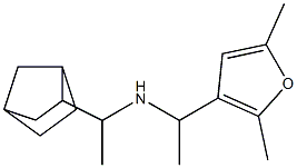 (1-{bicyclo[2.2.1]heptan-2-yl}ethyl)[1-(2,5-dimethylfuran-3-yl)ethyl]amine Struktur