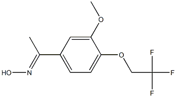 (1E)-1-[3-methoxy-4-(2,2,2-trifluoroethoxy)phenyl]ethanone oxime Struktur