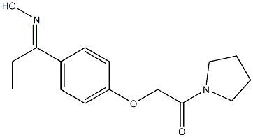 (1E)-1-[4-(2-oxo-2-pyrrolidin-1-ylethoxy)phenyl]propan-1-one oxime Struktur