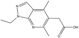 (1-ethyl-4,6-dimethyl-1H-pyrazolo[3,4-b]pyridin-5-yl)acetic acid Struktur