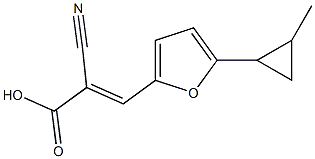 (2E)-2-cyano-3-[5-(2-methylcyclopropyl)-2-furyl]acrylic acid Struktur