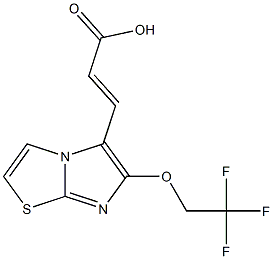 (2E)-3-[6-(2,2,2-trifluoroethoxy)imidazo[2,1-b][1,3]thiazol-5-yl]acrylic acid Struktur