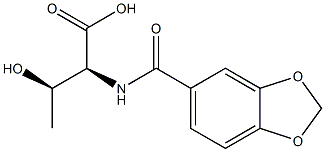 (2S,3R)-2-[(1,3-benzodioxol-5-ylcarbonyl)amino]-3-hydroxybutanoic acid Struktur