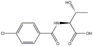 (2S,3R)-2-[(4-chlorobenzoyl)amino]-3-hydroxybutanoic acid Struktur