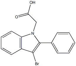 (3-bromo-2-phenyl-1H-indol-1-yl)acetic acid Struktur