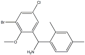 (3-bromo-5-chloro-2-methoxyphenyl)(2,4-dimethylphenyl)methanamine Struktur