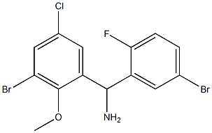 (5-bromo-2-fluorophenyl)(3-bromo-5-chloro-2-methoxyphenyl)methanamine Struktur