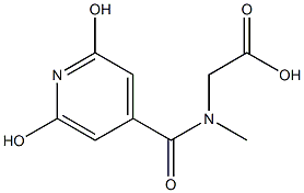 [(2,6-dihydroxyisonicotinoyl)(methyl)amino]acetic acid Struktur