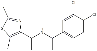 [1-(3,4-dichlorophenyl)ethyl][1-(2,5-dimethyl-1,3-thiazol-4-yl)ethyl]amine Struktur