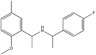 [1-(4-fluorophenyl)ethyl][1-(2-methoxy-5-methylphenyl)ethyl]amine Struktur