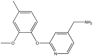 [2-(2-methoxy-4-methylphenoxy)pyridin-4-yl]methanamine Struktur